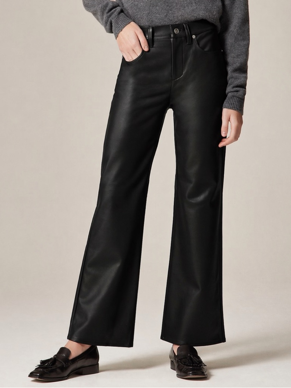 J Crew Charley kickout cropped pant in faux leather